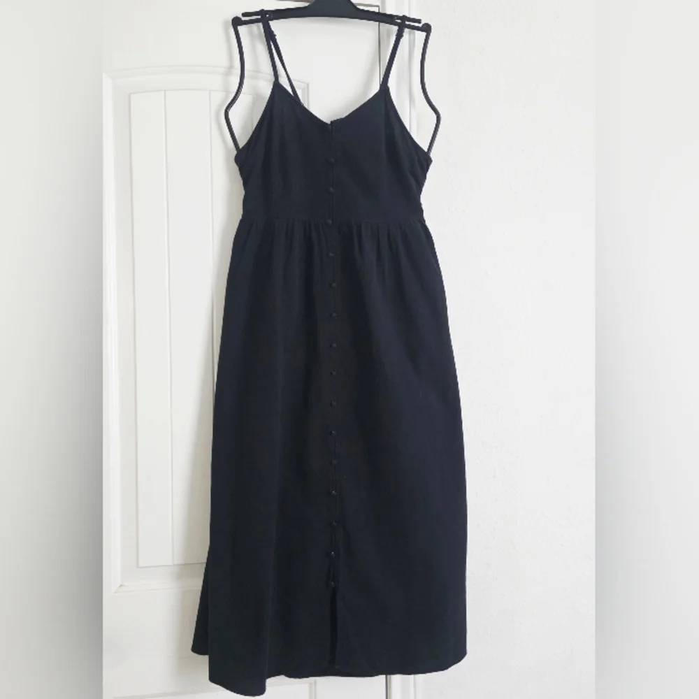 Universal Thread Black Midi Dress Button Front Tie Back – Size L - Picture 1 of 8